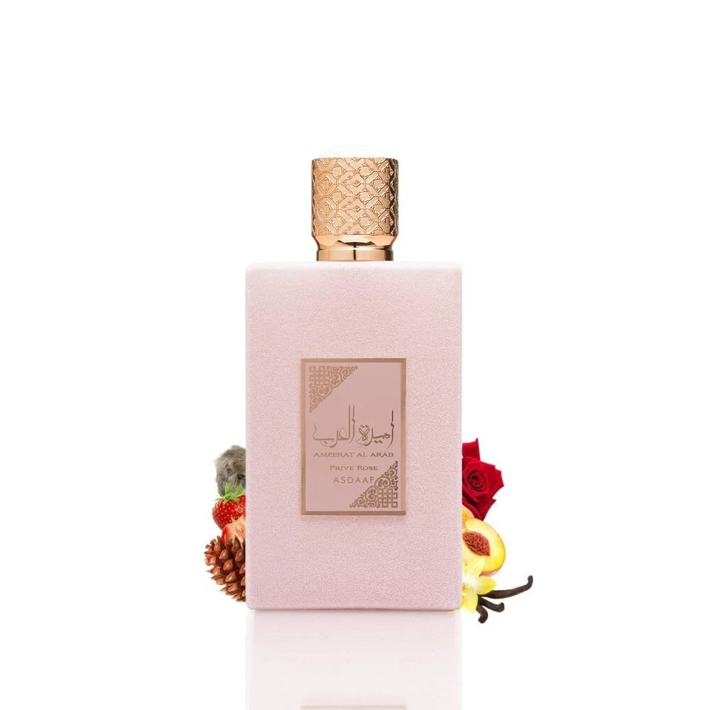 Lattafa Asdaaf Ameerat Al Arab Prive Rose Eau De Parfum Spray for Women, 3.4 Oun