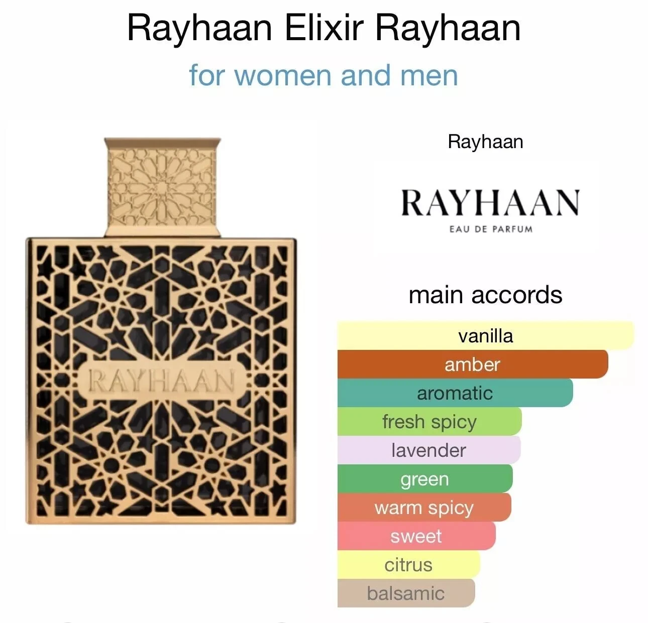 Rayhaan Elixir by Rayhaan Eau De Parfum For Men & Women Super Rich - 100 ML