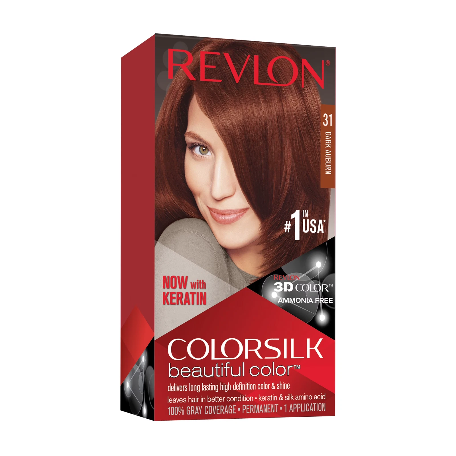 Revlon Colorsilk Permanent hair dye 31 Dark Auburn 2fl.oz 3 pcs