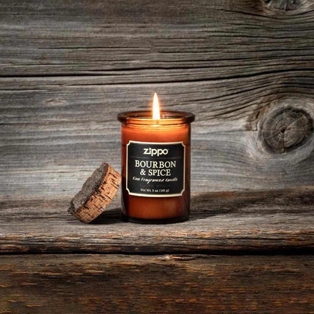 ZIPPO SPIRIT CANDLE 70008 BOURBON & SPICE Premium GLASS & CORK