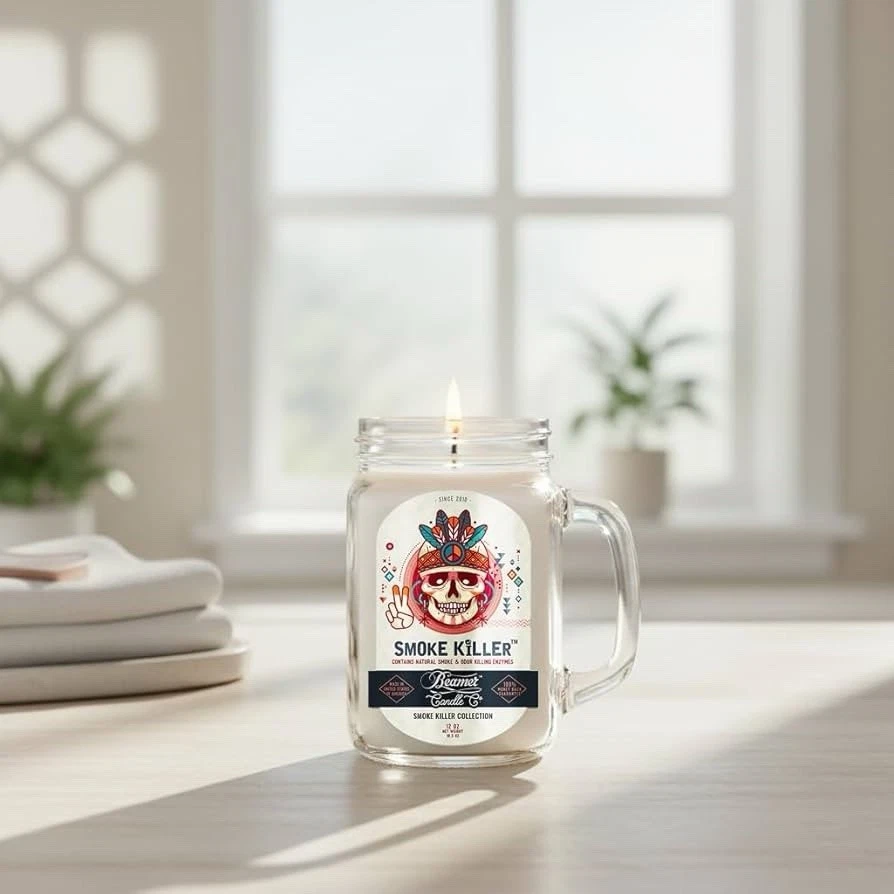 Beamer 12oz Smoke Eliminator / Odor Killer Candle (Smoke Killer)- US Seller