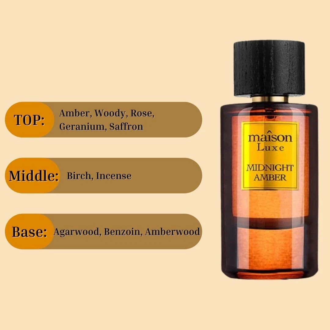 Hamidi MAISON LUXE MIDNIGHT AMBER Eau De Parfum Spray 110ML (3.8 OZ)