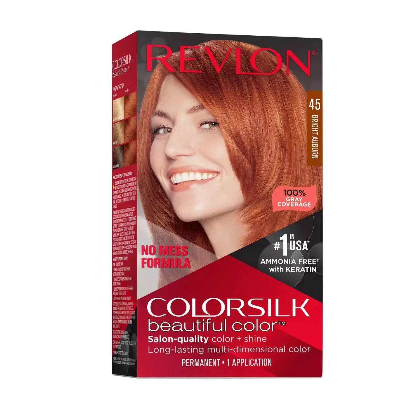 Revlon Colorsilk Color 45 Bright auburn, Auburn Clear 3pcs