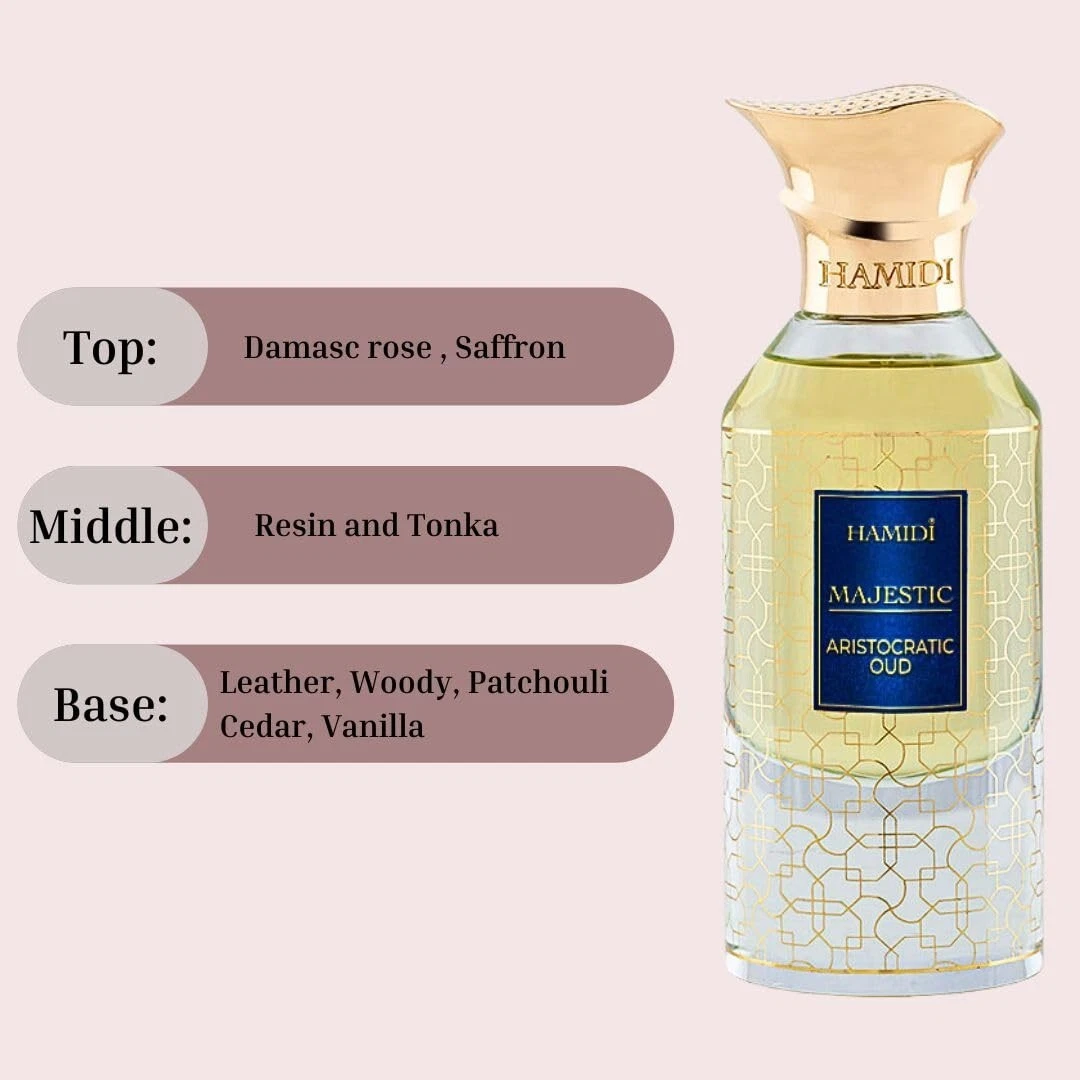 MAJESTIC ARISTOCRATIC OUD EDP Spray 85ML (2.8 OZ) By Hamidi | A Long Lasting & R