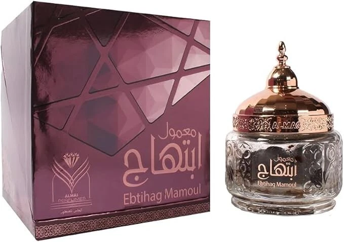 Almas Perfumes Mamoul Ebtihag - 75G of Positive Vibes Arabic