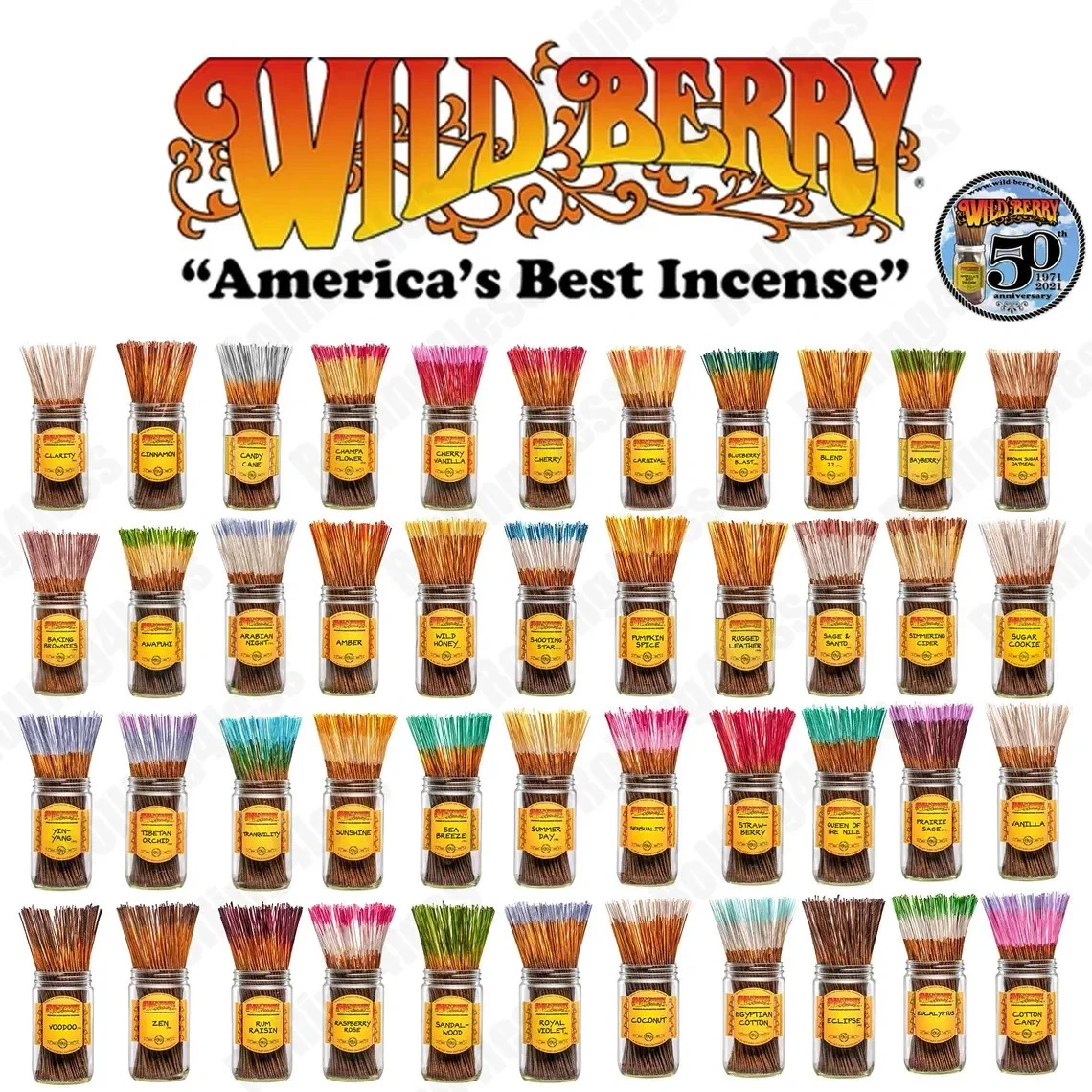 Wildberry 11" Incense Sticks - (2) 100 Sticks Bundle - Mix N Match 18+ Flavors