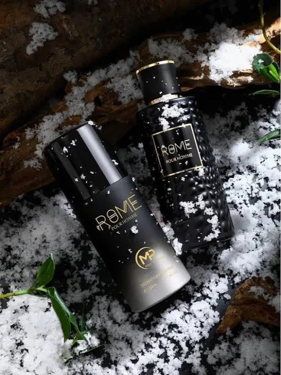 Rome Pour Homme Bharara Beauty 3.4 Oz EDP Spray 5.1 Oz Deodorant Spray 2 PC Set