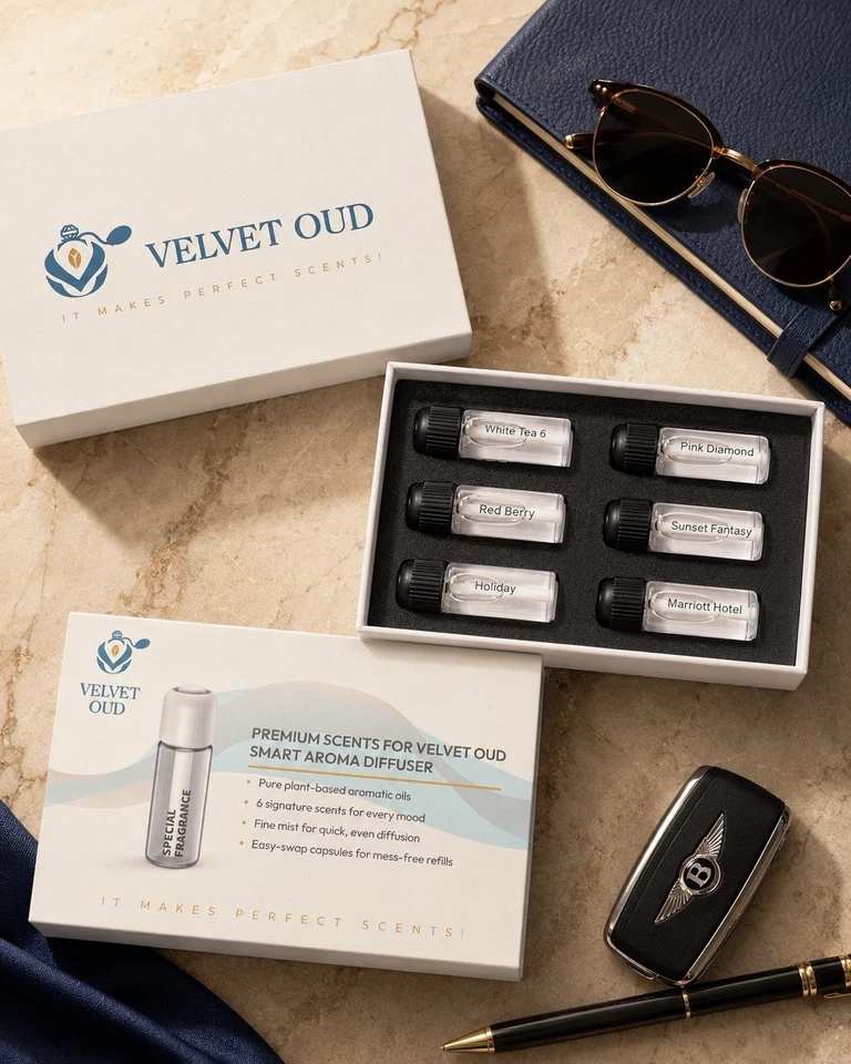 Ultrasonic Smart Car Diffuser Refill Kit 6 pics