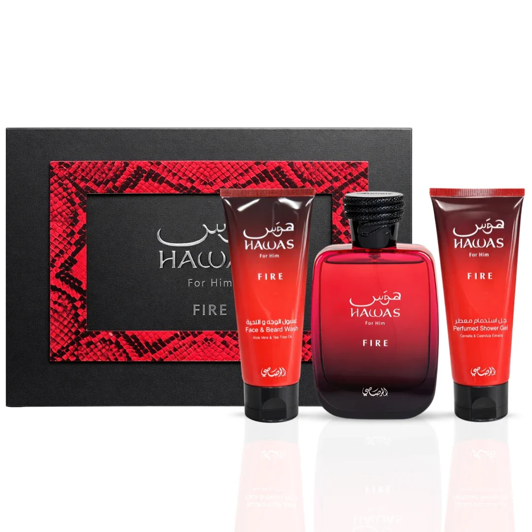 Hawas Fire 3-Piece Perfume Gift Set by Rasasi
